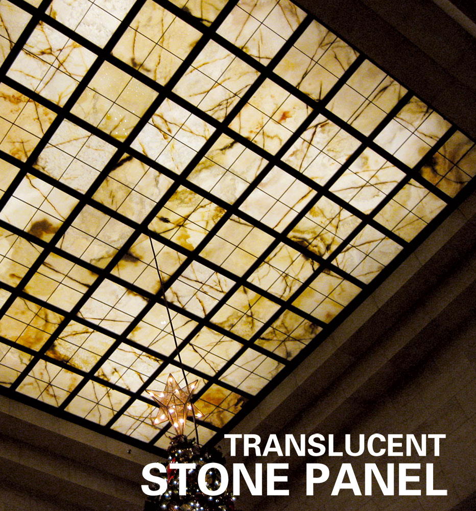 Glass Backed Stone Panel